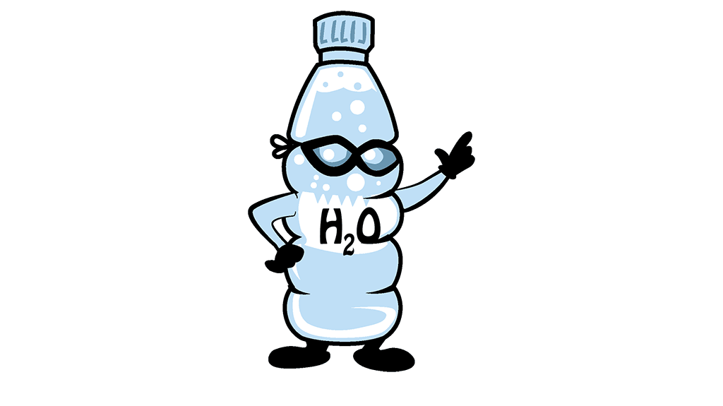 Cartoonized plastic water bottle