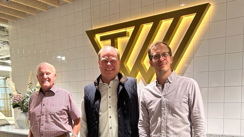 Over, Peter and Markus with the Trelleborg logo in the background