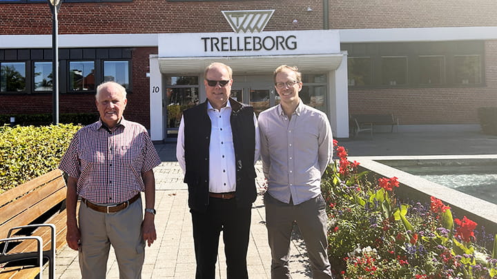 Larssons outside the headquarters in Trelleborg