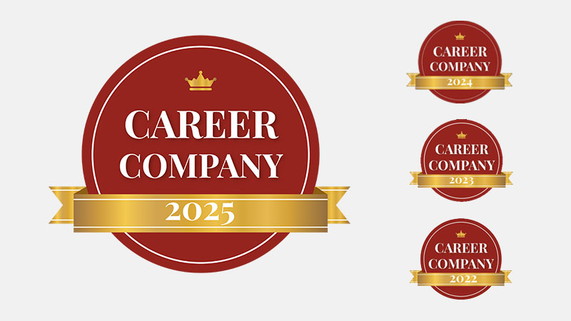Career Company badges from 2022 to 2025
