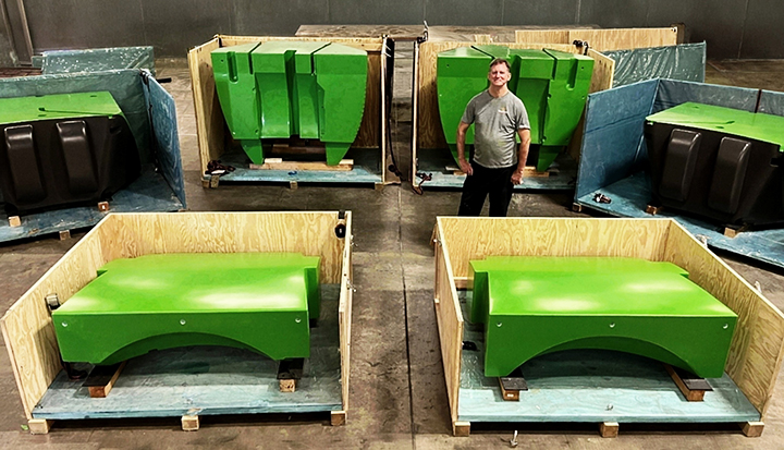 Dan Benton next to refurbished products