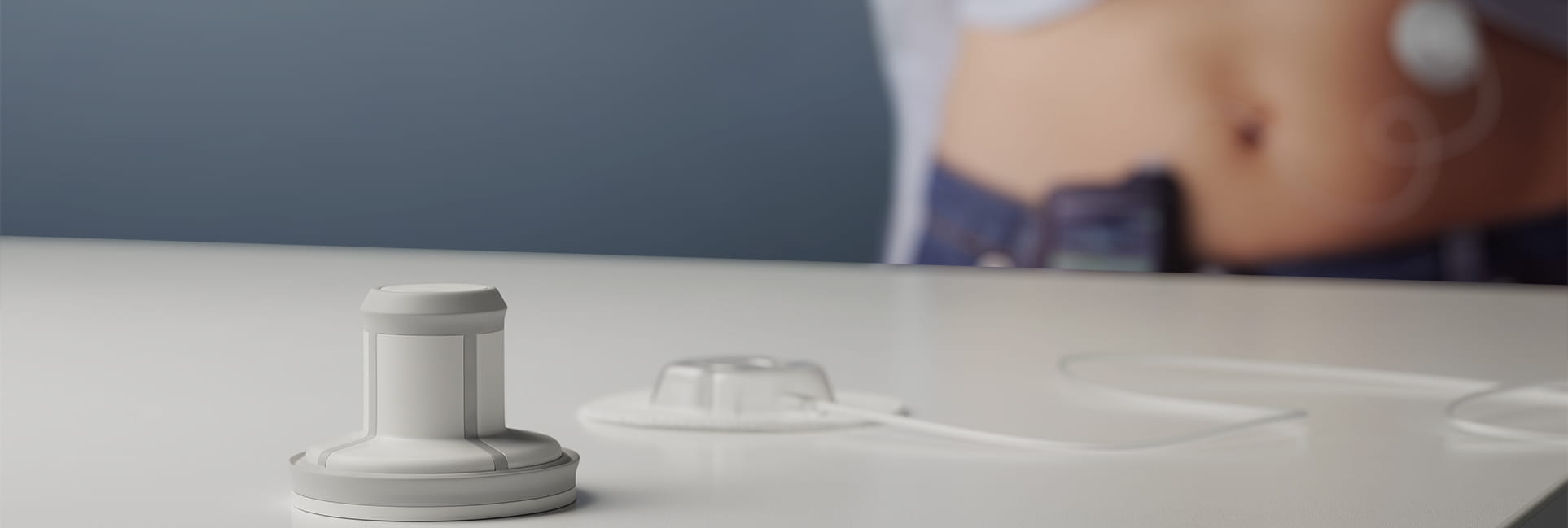 Exempel på en prototyp till den medicintekniska industrin fäst på magen