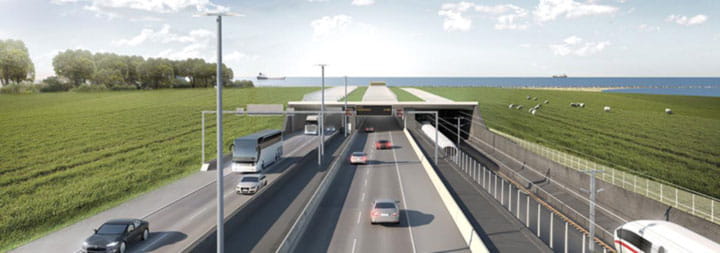 Illustration of entrance to worlds longest immersed tunnel