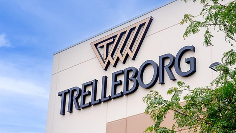 Trelleborg logo on building