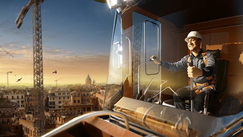 Construction-and-mining---man-in-cab