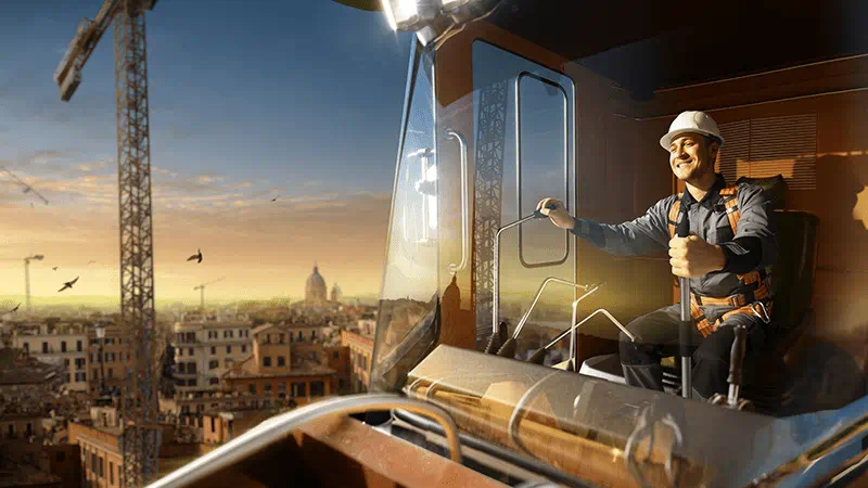 Construction-and-mining---man-in-cab