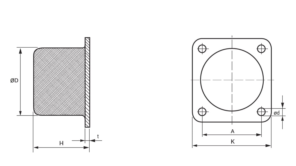 Buffer Rod Engineering Drawing Buffers | Anti-vibration-solutions