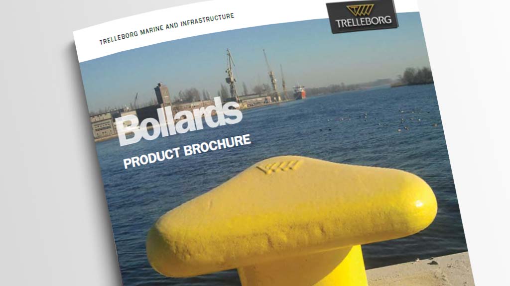 Bollards on berth for mooring ships and boats
