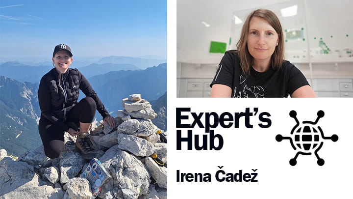 Expert’s Hub banner featuring Irena Čadež at work