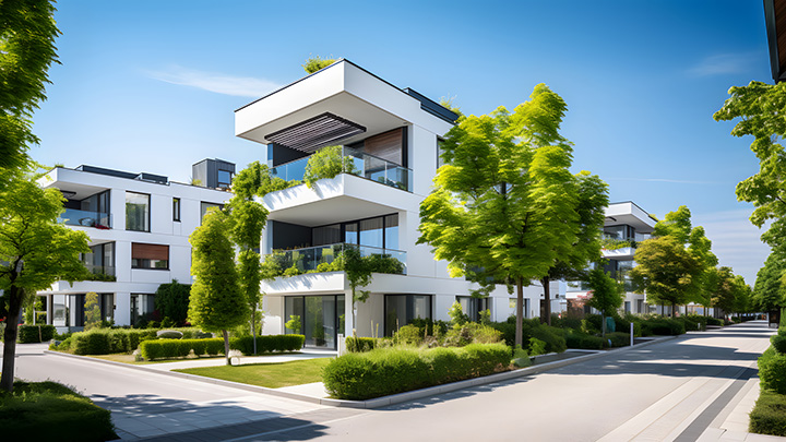Immeuble résidentiel doté de grands balcons à chaque étage