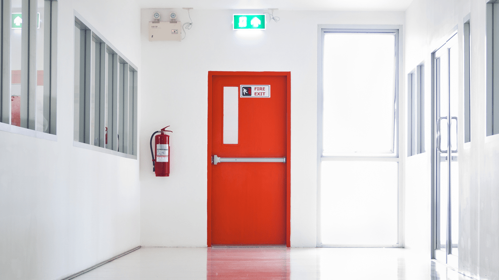 Red fire door