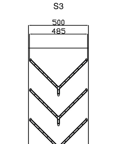 Technical drawing of a Carryolive AC 48 conveyor belt, showing side profile and dimensions