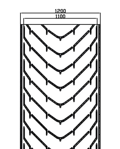 Technical drawing of a Carryolive AHC 110+RL120 conveyor belt, showing side profile and dimensions
