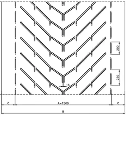 Conveyor Belt Chevron Drawing A156