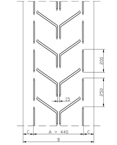 Conveyor Belt Chevron Drawing A44