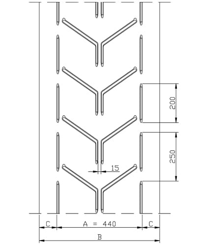 Conveyor Belt Chevron Drawing A44