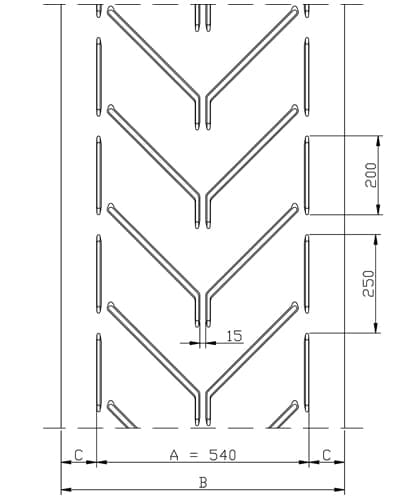 Conveyor Belt Chevron Drawing A54