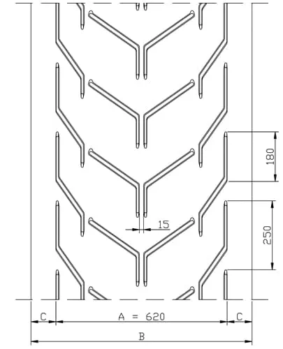 Conveyor Belt Chevron Drawing A62