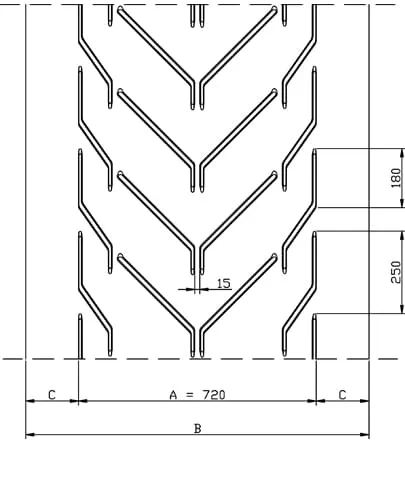 Conveyor Belt Chevron Drawing A72
