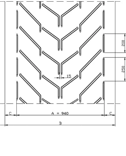 Conveyor Belt Chevron Drawing A94