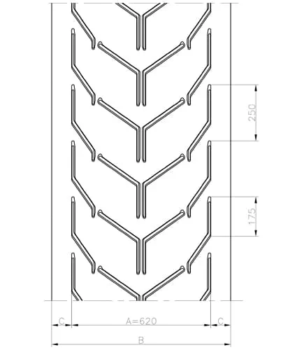 Conveyor Belt Chevron Drawing AF62
