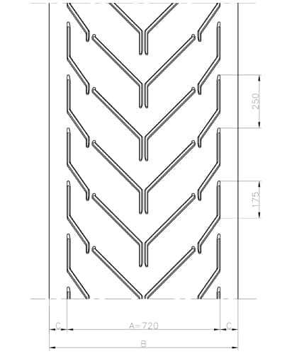 Conveyor Belt Chevron Drawing AF72