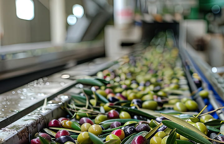 Carryolive conveyor belt in action, transporting olives