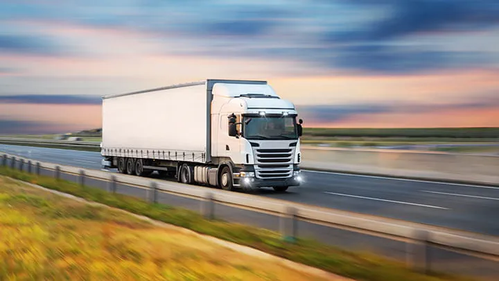 Truck on the road