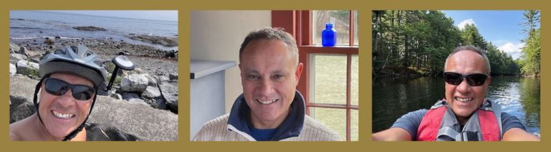 Collage featuring multiple photos of Victor Flores