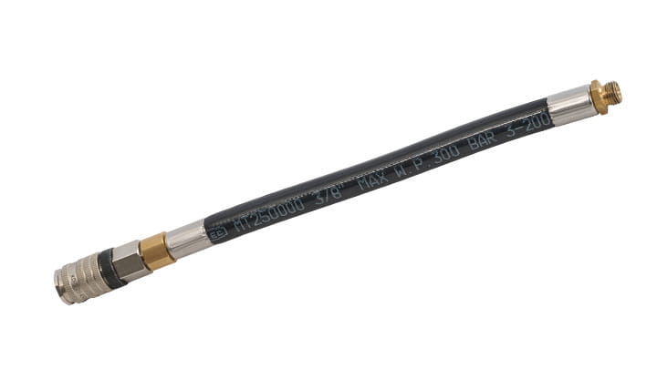 House packer - Flexible pneumatic hose with durable metal connectors for pipe testing and rehabilitation equipment