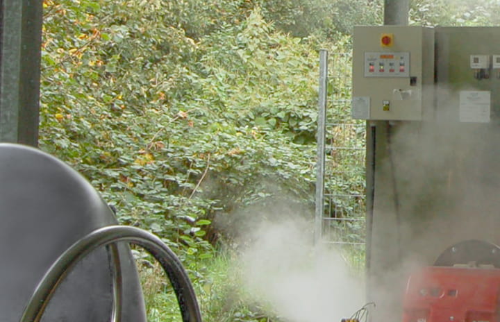 Steam from an equipment in action