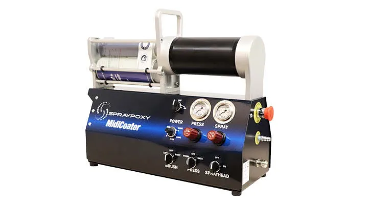 The Spraypoxy Midicoater pipe coating equipment.