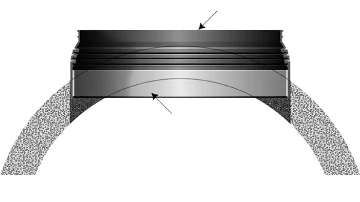 Cross section of installed-Kor N-Seal II 306 Series - Trelleborg