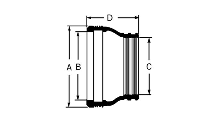 Section view drawing of Multi-connector