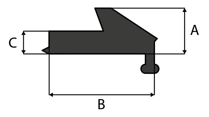 Section view drawing of Trelleborg 103 Integrated Glipp profile