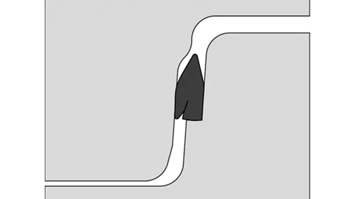 Fully installed Trelleborg 104 Delta section view - installation instruction step 4