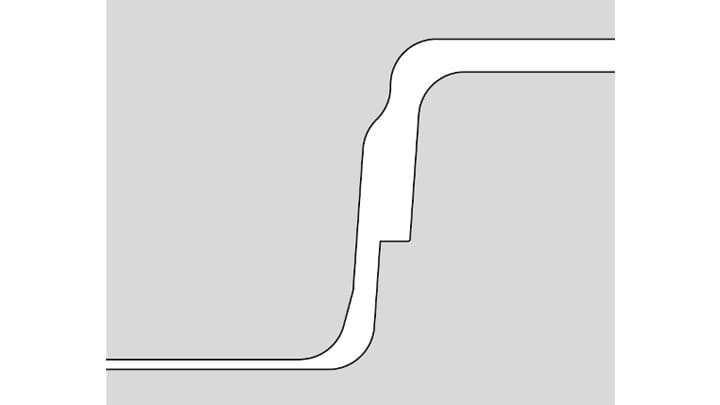 Section view of pipe joint for Trelleborg 104 Delta