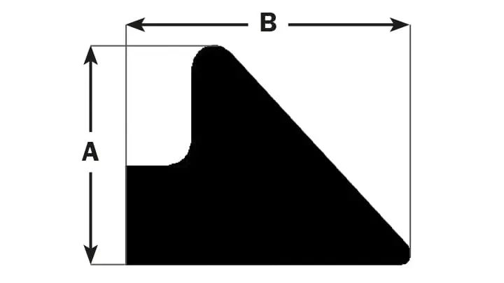 Section view drawing of Trelleborg 104 Delta profile