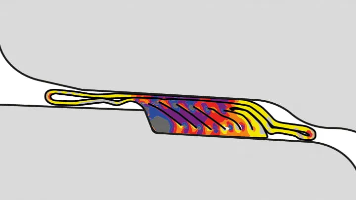 Trelleborg 140 Lamell FEA section view of full installation
