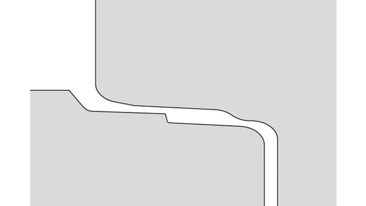 Section view of pipe joint for Trelleborg 140 Lamell design