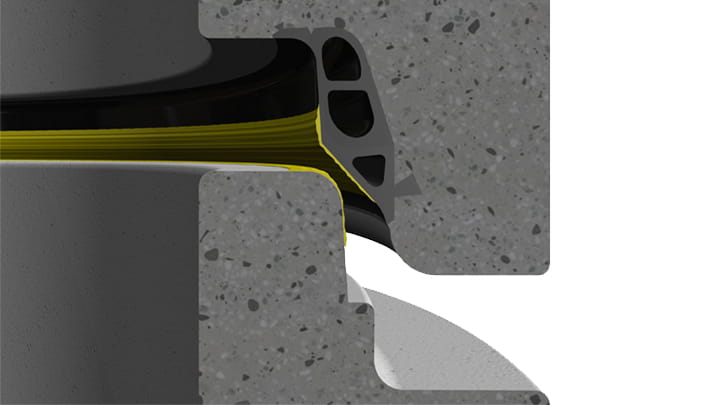 3D section view of Trelleborg 160 - installation instruction step 1