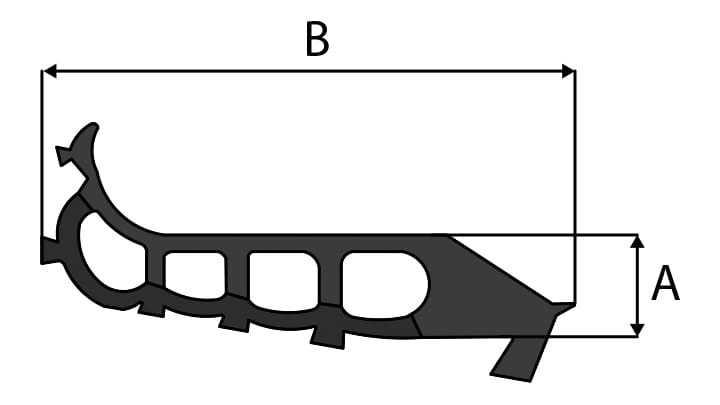 Section view drawing of Trelleborg 165