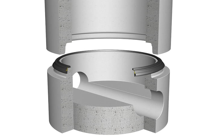 3D Cross section of Trelleborg 171 on a manhole