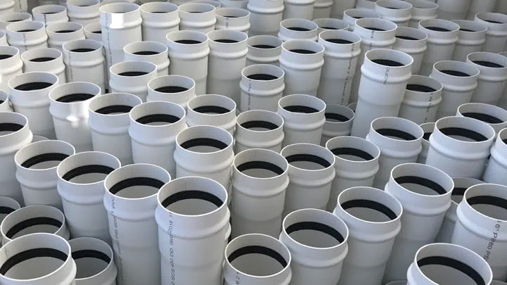 White plastic pipes with Trelleborg 592 seal