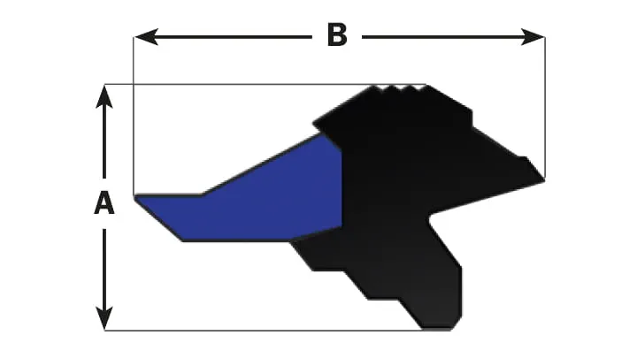 Section view drawing of Trelleborg Anger-Lock profile
