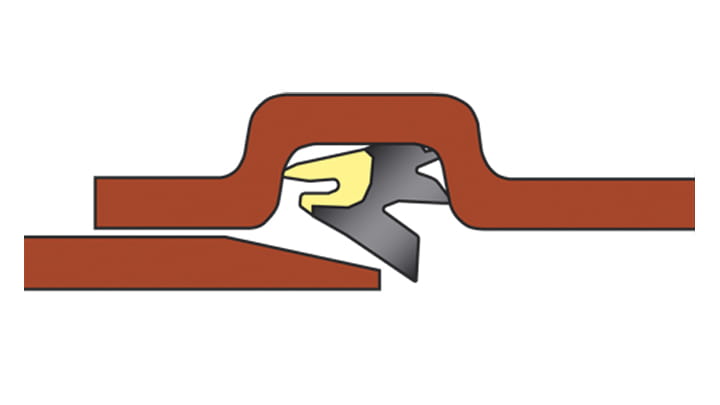 Trelleborg Din-Lock section view - installation instruction step 2