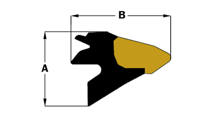 Section view drawing of Trelleborg 589 Din-Lock
