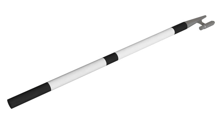 Insertion pole used as a positioning accessory for a catch bag in rescue operations