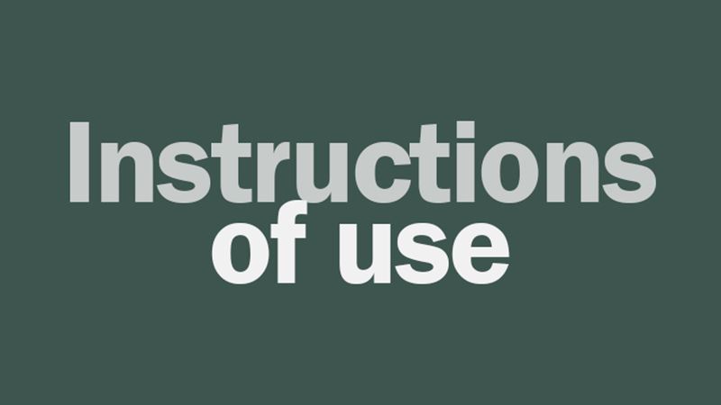 Instructions of use green