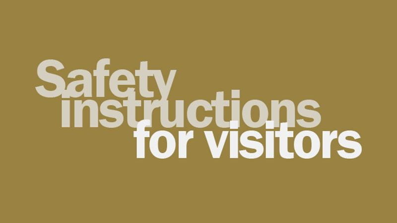 Safety instructions for visitors in English